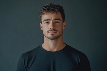 Fototapeta premium Man in Black Shirt