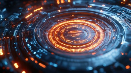 Futuristic Technology Interface: Abstract Digital Circular Design