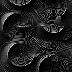 Intricate Black Wood Carving Design: A Stunning Abstract Architectural Pattern