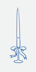 Hand-drawn candle Illustration. Line art, ink, minimalist style. Vector illustration. Party collection.
