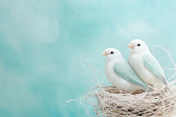 Valentine's day love birds nesting together nature still life romantic serenity