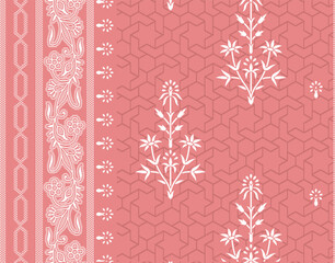 A chic and minimalist design Border featuring simple line-drawn flowers on a pastel background, ideal for modern gift wrapping.