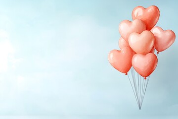 Joyful valentine's day celebration romantic setting with heart balloon surprise and love