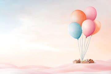 Valentine's day love celebrations with colorful balloons romantic setting gift surprise