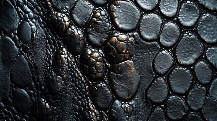 Black Alligator Leather Texture: Dark, Luxurious, and Elegant Material