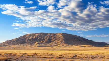 Naklejka premium Majestic Mountain Range in a Vast Desert Landscape