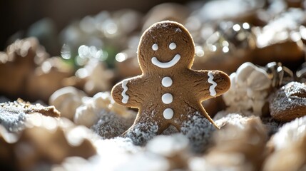 A close-up shot of a ginger-haired man surrounded by cookies, perfect for food or lifestyle editorial use