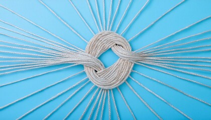 Obraz premium The tangled strings are neatly arranged and connected without any knots.