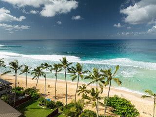 Majestic Wave Barrels with a Beautiful Beach Background - Aerial Drone View