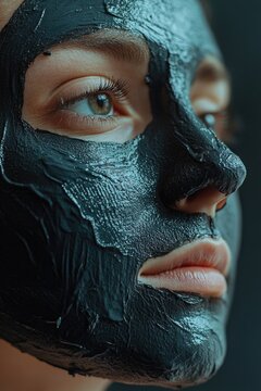 Woman with black mask
