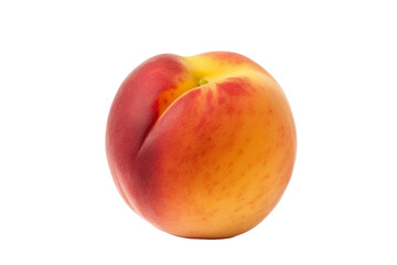 Fresh peach fruit whole piece on transparent background.
