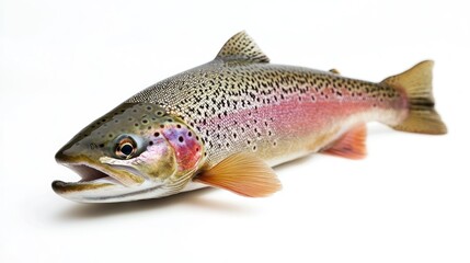 Rainbow trout, clipping path, isolated on white background, full depth of field.