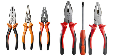 Assorted Hand Tools on Transparent Background