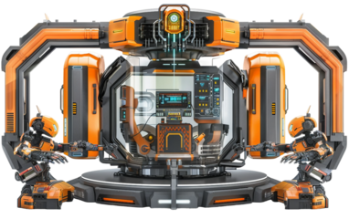 High Tech Prison with Cutting Edge Security Systems and Technology Isolated on Transparent Background PNG