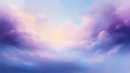 Obraz premium Ethereal abstract clouds in lavender and blue evoke tranquility, ideal for wellness promotions, relaxation apps, or serene backgrounds for blogs and social media.