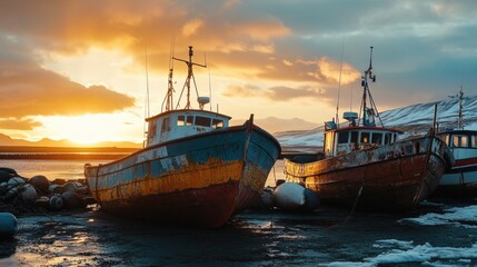Fototapeta premium Boats on calm water