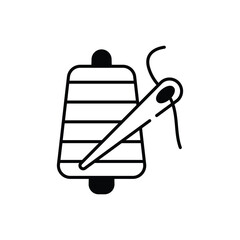 Needle and thread vector icon