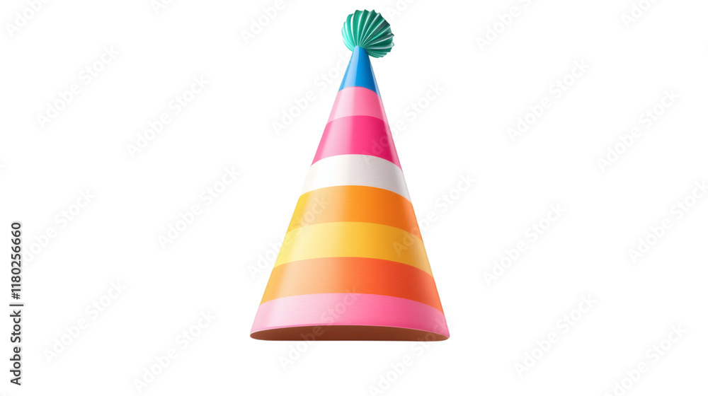 Poster party hats isolated on white background