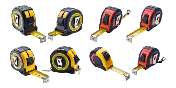 Varied Tape Measures on Transparent Background - Powered by Adobe