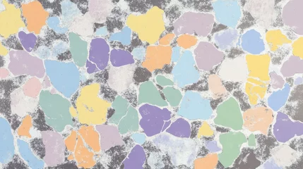 Rolgordijnen Vormen patronen A Stunning Abstract Mosaic Floor Design with Pastel Colors  © Happiness Maker