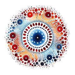 Fototapeta premium Colorful dot painting celebrating australia day with aboriginal art