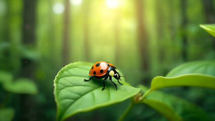 Obraz premium Colorful Ladybug in Nature