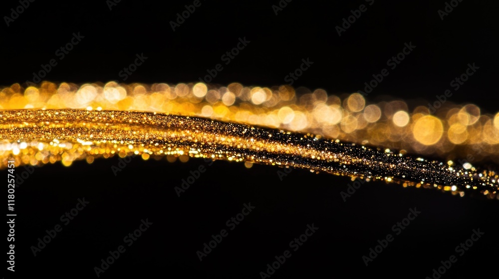 Poster close-up shot of a shiny surface on a black background, ideal for highlighting textures and details