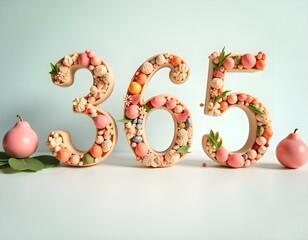 A digitally created image of a year-long timeline, with '365' prominently displayed, showcasing various activities and events throughout the year.