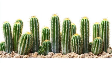 Cactus on White Background for Decoration or Still Life Photography