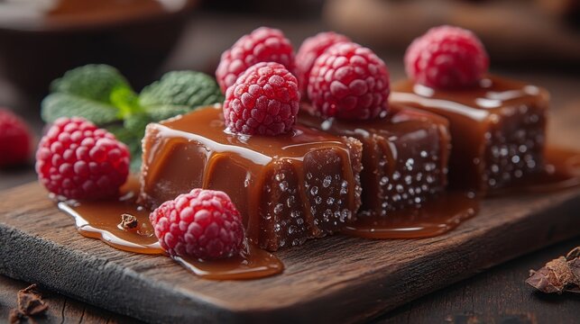 Caramel candies and sauce, sweet treats for baking and dessert recipes