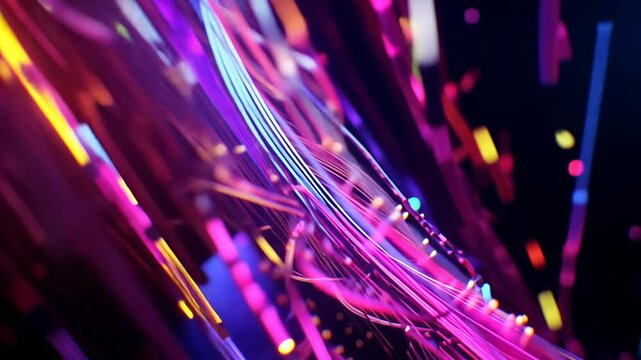 Abstract Neon Lightscape: Vibrant Digital Art