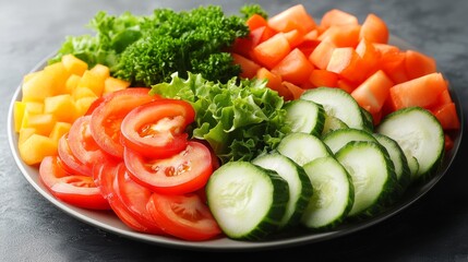 Fresh Salad with Various Vegetables, Healthy Eating Concept