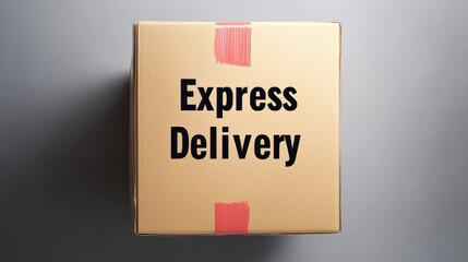 Cardboard box with "Express Delivery" text. (1)
