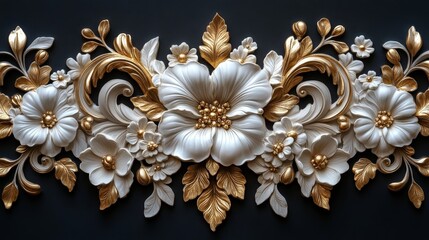 Golden Ornate Frame for Luxury and Vintage Decor