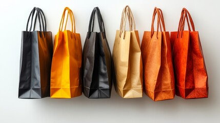 Black Friday shopping bags on white background, ideal for retail and e-commerce promotions