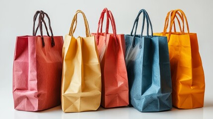Black Friday shopping bags on white background, ideal for retail and e-commerce promotions