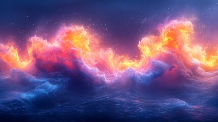 Obraz premium Dramatic clouds with golden light