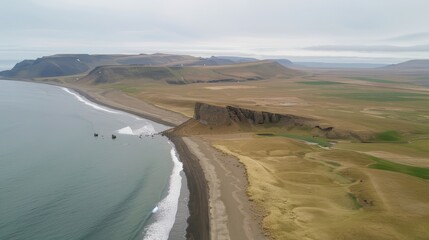 Aerial perspective of melting icebergs in iceland s arctic waters revealing climate change impact