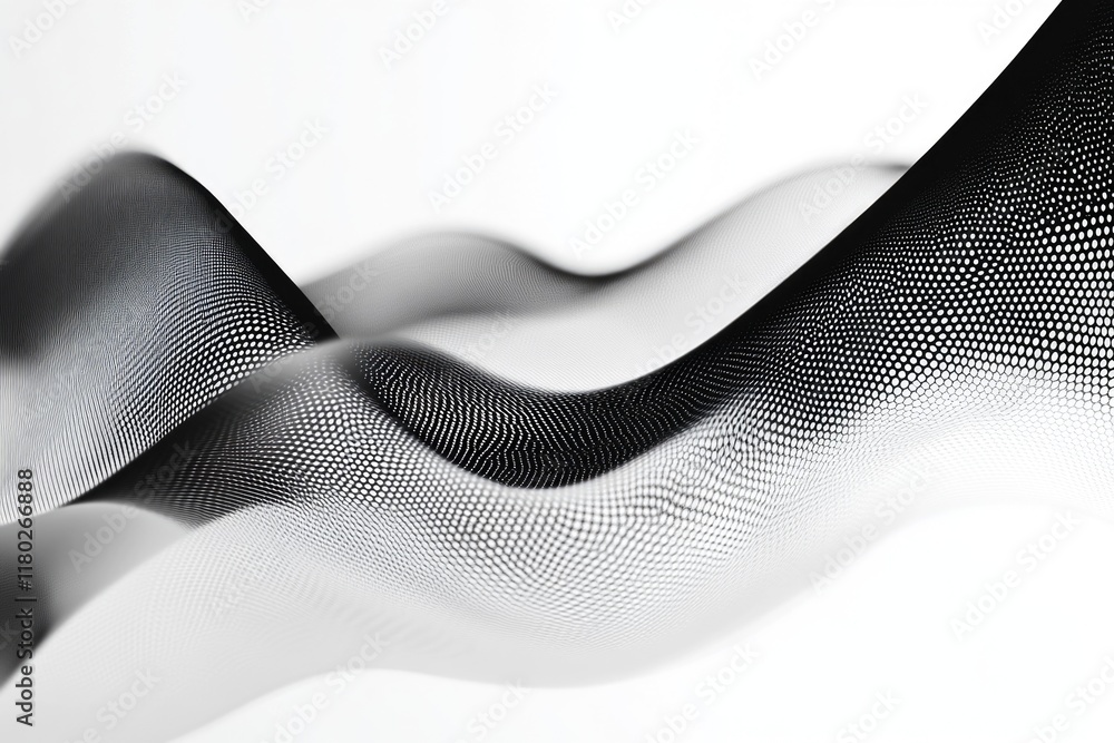 Poster A classic black and white image of a wave, suitable for use in design projects or as a decorative element