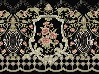 Rich gold motifs inspired by Mughal artistry, designed for premium fabrics, wallpapers, and decorative projects.