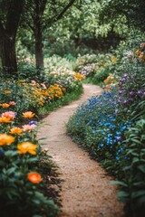 Obraz premium Path in flower garden