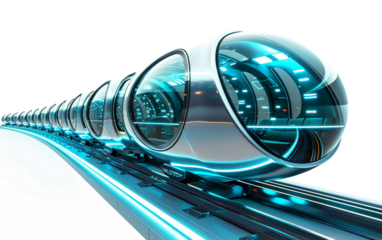 High Tech Subway System Utilizing Magnetic Levitation for Efficiency Isolated on Transparent Background PNG