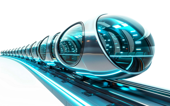 High Tech Subway System Utilizing Magnetic Levitation for Efficiency Isolated on Transparent Background PNG