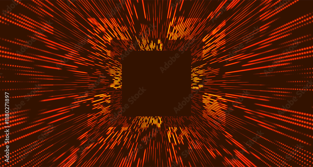 Poster colorful tunnel background. abstract techno digital background. big data visualization. data flow in