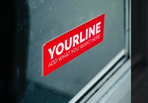 Sticker on Window Message Mockup