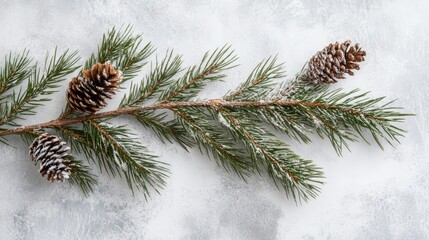 Pine tree branch adding natural charm to a festive setup