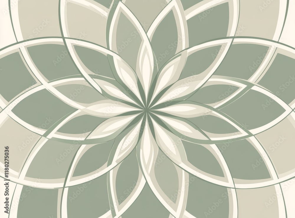 Poster abstract geometric pattern featuring lines and snowflakes on a seamless modern background, with a gr
