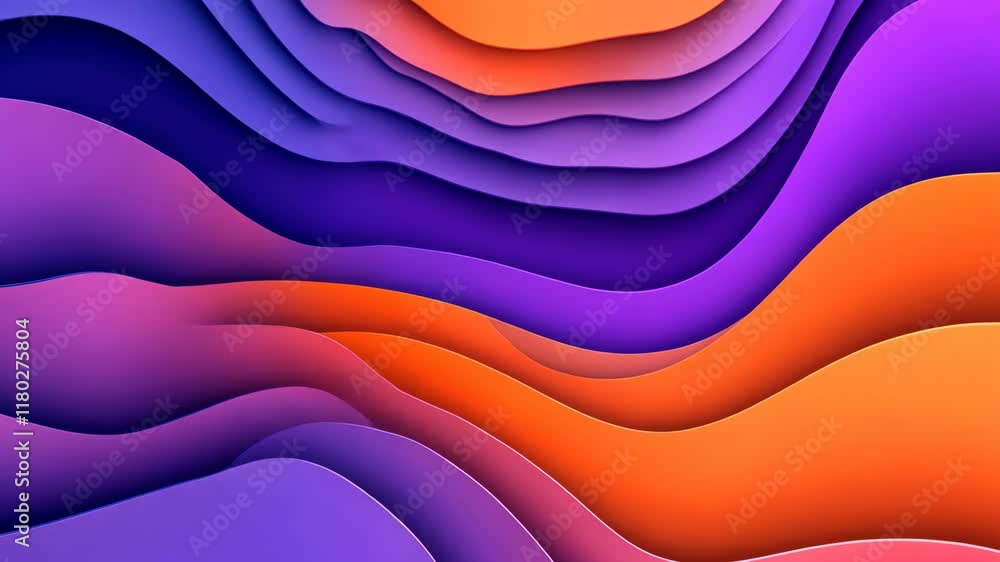 Poster colorful waves of purple and orange create a mesmerizing abstract design suitable for various digita