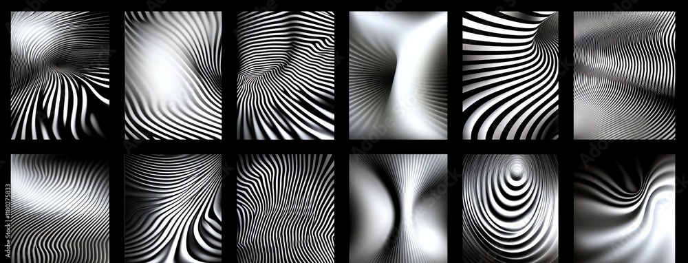 Aufkleber seamless black and gray patterns in a simple modern style.