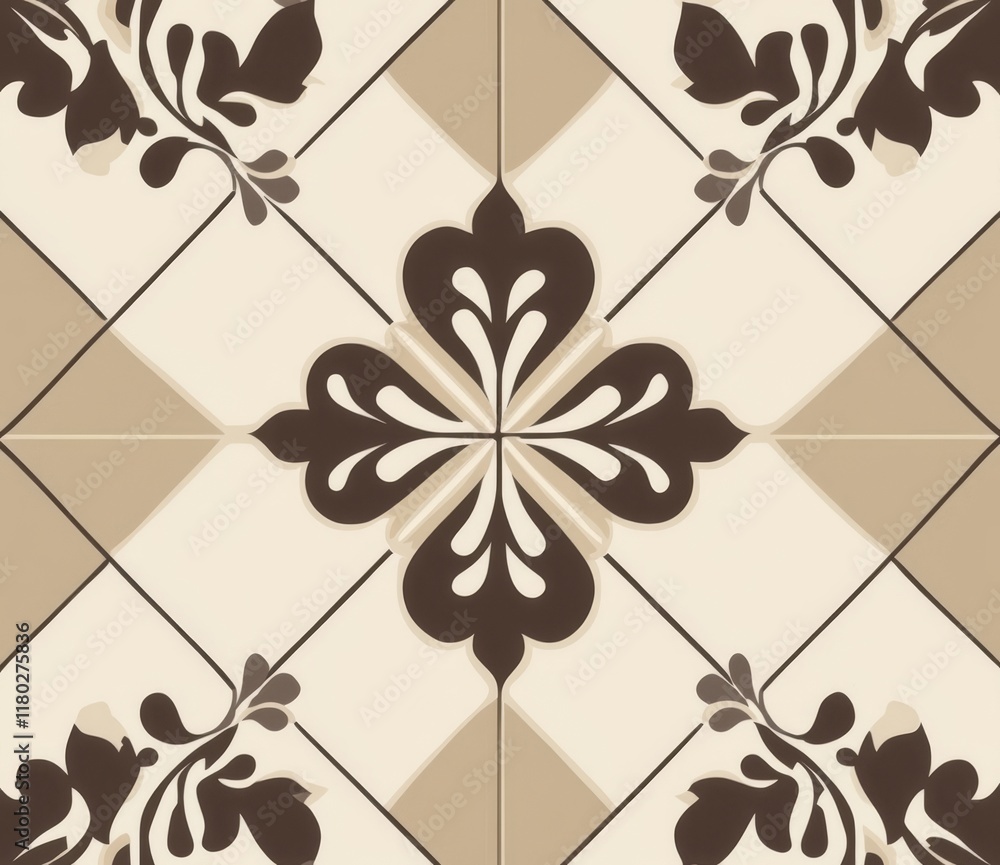 Aufkleber abstract geometric design featuring lines and snowflakes on a seamless modern background with a gold